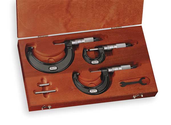 Starrett Micrometer Set, 0 to 3 In, 0.0001 In ST436.1AXFLZ