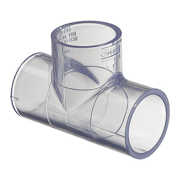 Zoro Select PVC Tee, Solvent x Solvent x Solvent, 2 in Pipe Size H401020LS