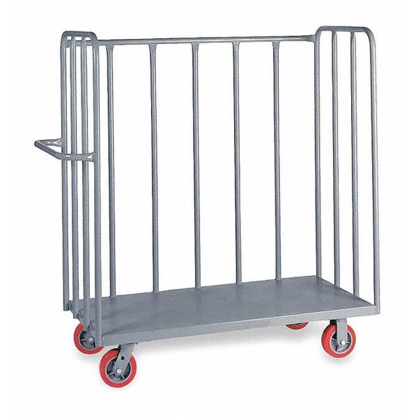 Zoro Select Steel 3 Sided Slat Stock Cart 3600 lb. Capacity, 69"L x 30"W x 57"H 2CFN1