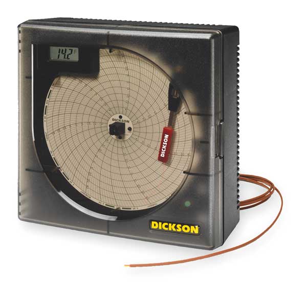 Dickson Circular Chart Recorder, Temperature, 6 In KT6P5