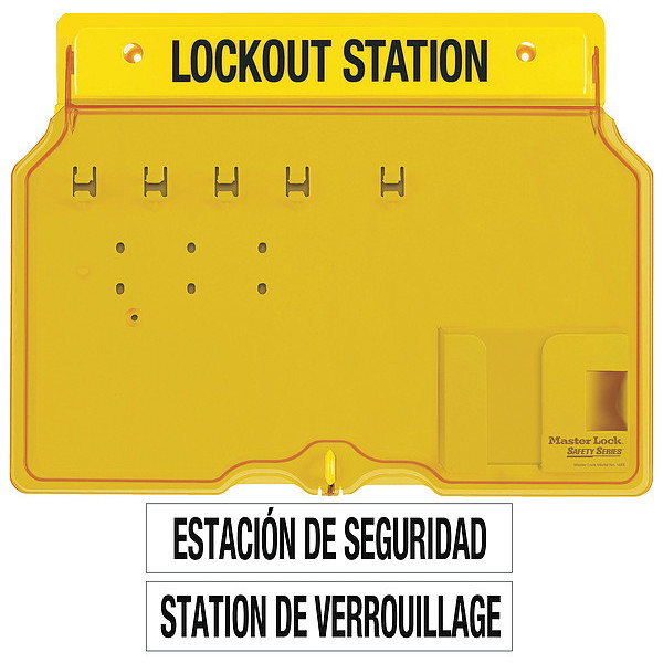 Master Lock Lockout Station, Unfilled, 12-1/4 In H 1482B