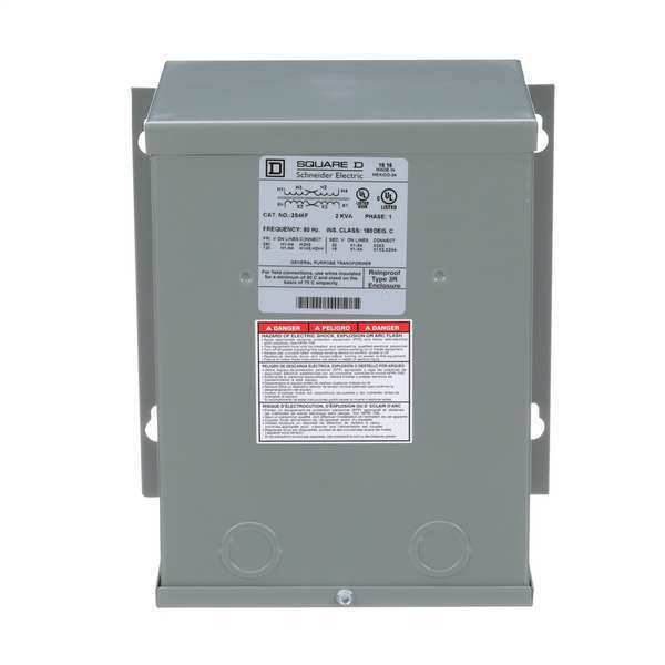 Square D Buck Boost Transformer, 2 kVA, NEMA 3R, 115 °C, 16/32V AC, 120/240V AC 2S46F