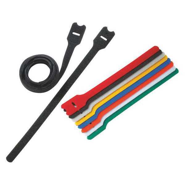 Panduit 8" L Wrap Hook-&-Loop Cable Tie BK PK 10 HLT2I-X0