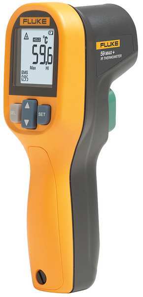 Fluke Infrared Thermometer, Backlit LCD, -22 Degrees  to 932 Degrees F, Single Dot Laser Sighting FLUKE-59 MAX +