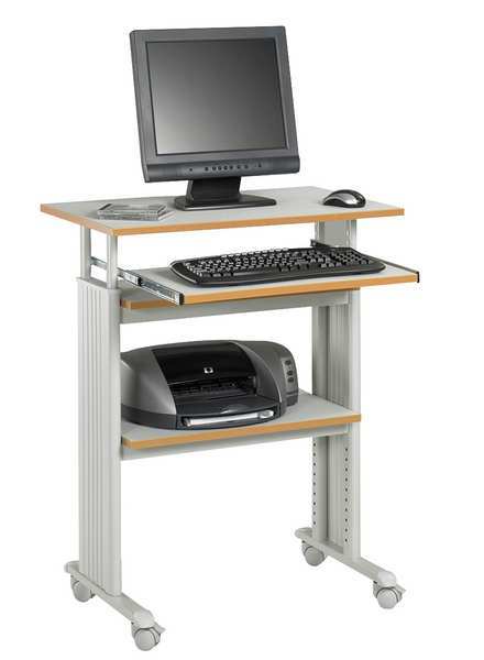 Safco Adjustable Desk, 22 in D X 29 1/2 in W X 49 in H, Gray, Steel/Compressed Wood 1929GR