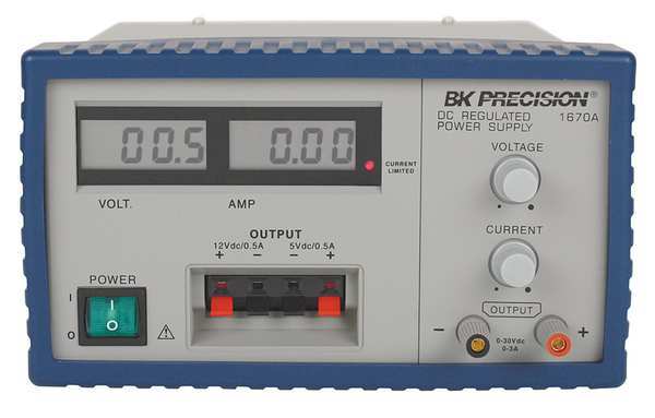 B&K Precision DC Power Supply, Triple Output, 0 to 30VDC 1670A