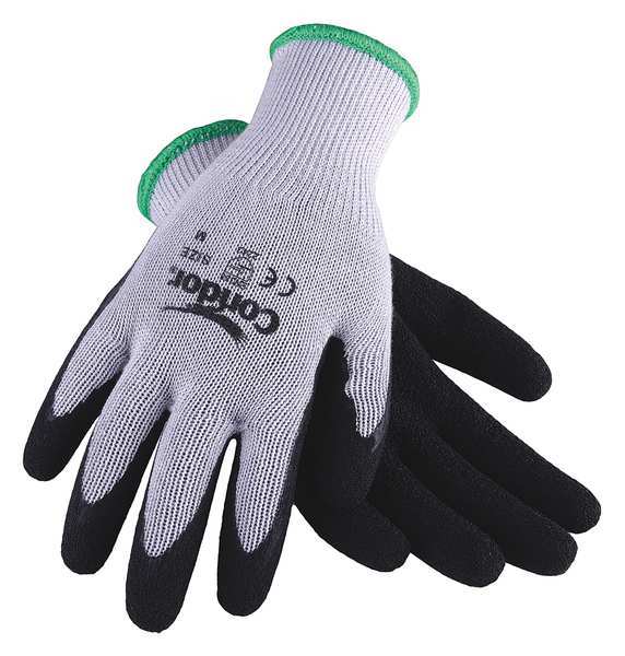 Condor Coated Gloves, Latex, XL, Gry/Blk, PR 20GZ48