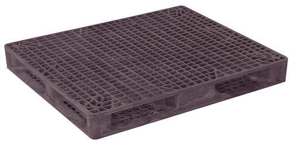 Zoro Select Recycled High Density Polyethylene Pallet, 48 in L, 40 in W, 5 1/8 in H 40X48 HDSC BLK