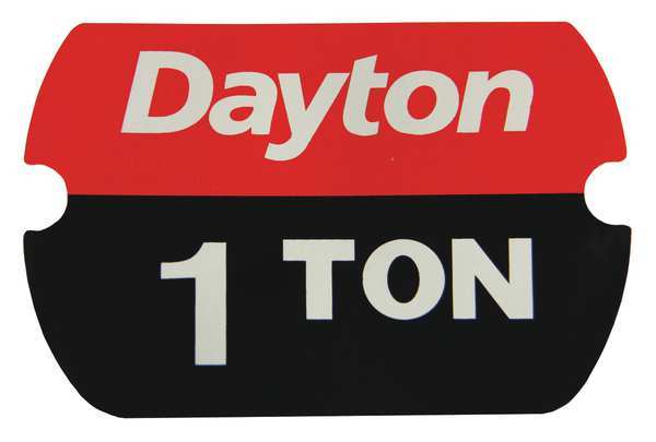 Dayton Label, Rated Load 1 Ton MH29XL8904G