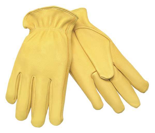 Mcr Safety Leather Palm Gloves, Deerskin, L, PR 3500L