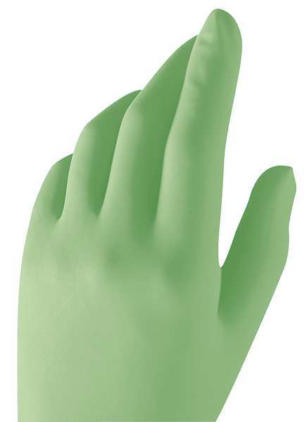 green plastic gloves