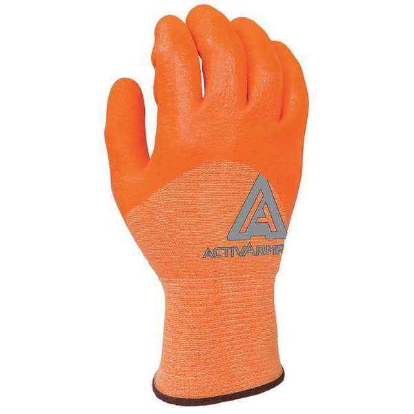 Ansell Hi-Vis Cut Resistant Coated Gloves, A2 Cut Level, Neoprene/Nitrile, 10, 1 PR 97-100
