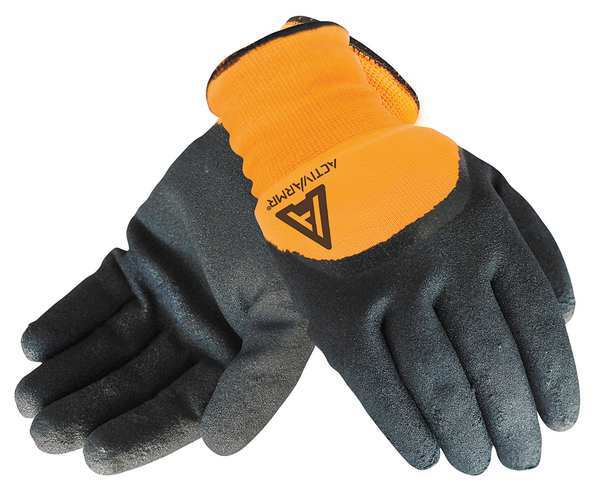 Ansell Hi-Vis Cut Resistant Coated Gloves, A2 Cut Level, Nitrile, 9, 1 PR 97-011