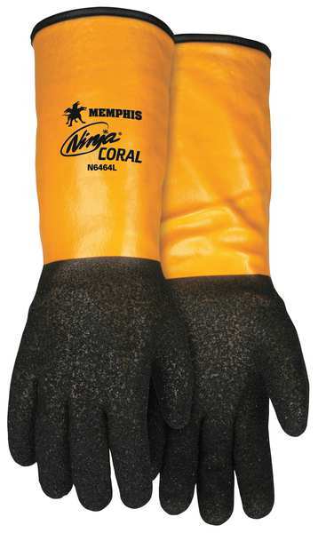 Mcr Safety Cut Resistant Coated Gloves, A4 Cut Level, PVC, L, 1 PR N6464L