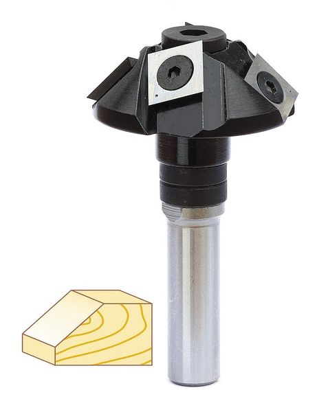 Westward Router Bit, Allloy Steel/Carbide, 45 deg. 20KY43