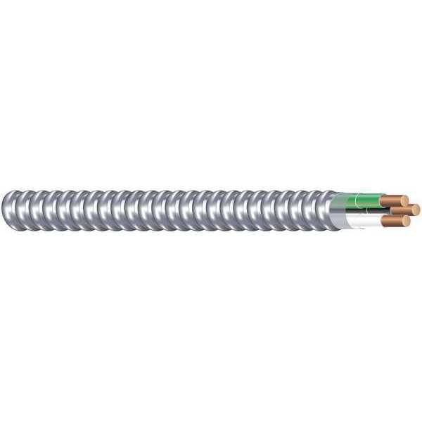 Southwire Metal Clad Armored Cable, 12 AWG, 250 ft, 2 Conductors, Solid Design, Aluminum Jacket, Silver 68580001