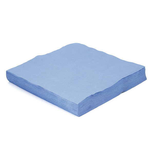 Hospeco Dry Wipe, Blue, Poly Wrapped, Polyester, 100 Wipes, 12 in x 12 in M-PR811
