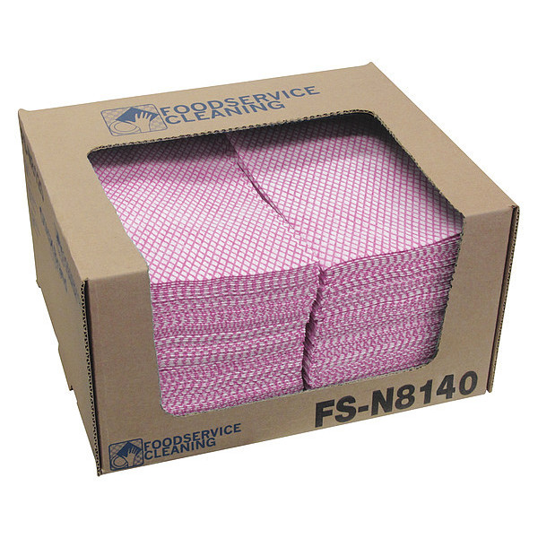 Hospeco Disposable Towels Hydroentangled Fiber 12" x 21", Pink/White, 200PK FS-N8140