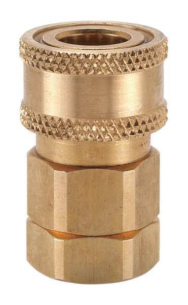 Snap-Tite Hydraulic Quick Connect Hose Coupling, Brass Body, Sleeve Lock, 3/8"-18 Thread Size, H Series BVHC6-6F