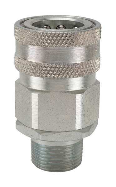 Snap-Tite Hydraulic Quick Connect Hose Coupling, Steel Body, Sleeve Lock, 1/4"-18 Thread Size, H Series VHC4-4MV