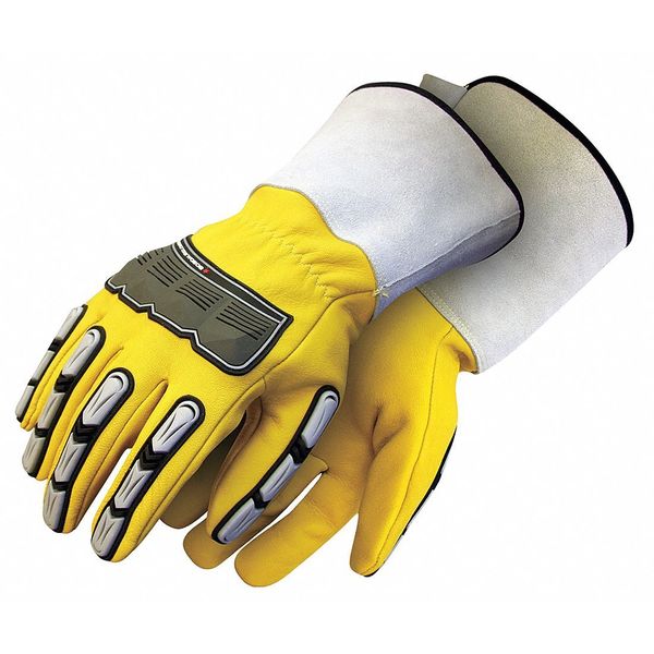 Bdg Grain Goatskin Gauntlet Back Protection Lined Thinsulate, Shrink Wrapped, Size M 20-9-10696-M-K