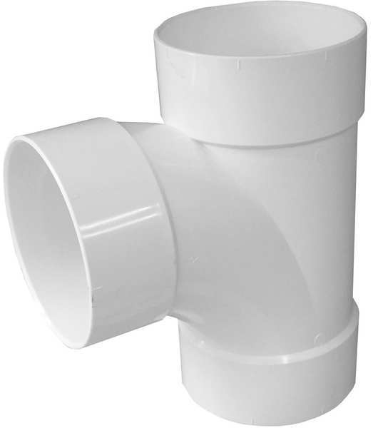 Zoro Select PVC Sanitary Tee, Hub, 4 in Pipe Size 41140