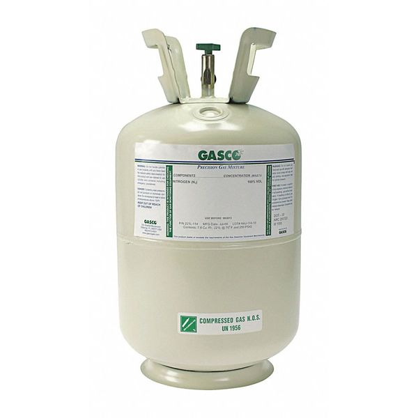 Gasco Calibration Gas, Air, Carbon Monoxide, 221 L, CGA 165 Connection, +/-5% Accuracy 221L-50-250