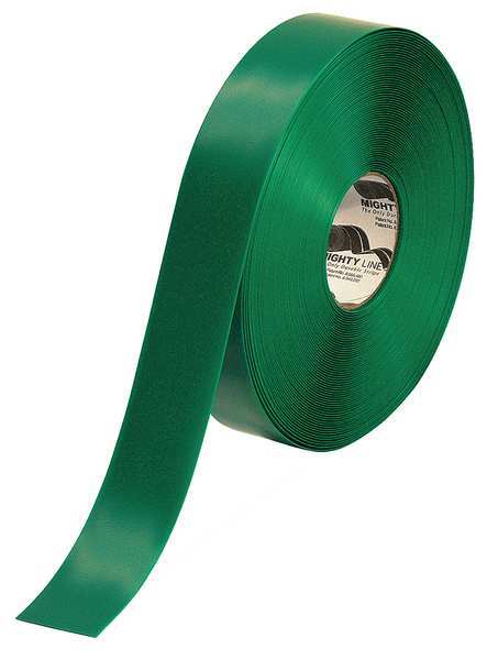 Mighty Line Industrial Floor Tape, Roll, Green, Vinyl 2RG