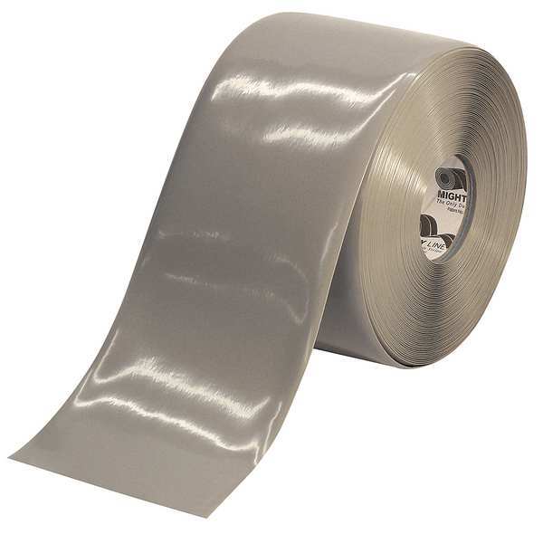 Mighty Line Industrial Floor Tape, Roll, Gray, Vinyl 6RGRY