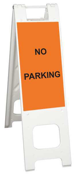 Zoro Select A-Frame Barricade Sign, Plastic, 45 in H, 3 in L, 13 in W, White 150-WHLGK1093-OBEG