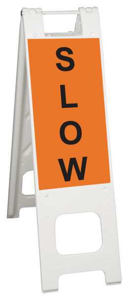 Zoro Select A-Frame Barricade Sign, Plastic, 45 in H, 3 in L, 13 in W, White 150-WHLGK1133-OBEG