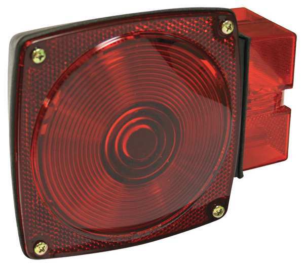 Reese Submersible StopLight, Square, Red, 6-1/4"L, Height - Vehicle Lighting: 4-5/8" 7382611
