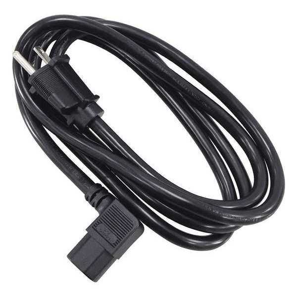 Zoro Select PC Power Cord, 5-15P, IEC C13, 6 ft., Blk, 15A 20PX09ID