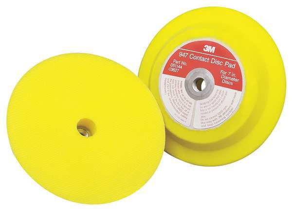 3M Disc Pad Holder, 7in D, 6000 RPM, Threaded 7000028353