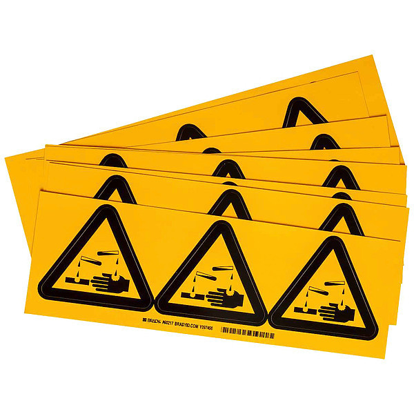 Brady Warning Labels, 4inHx4inW, Vinyl, PK10, 60217 60217