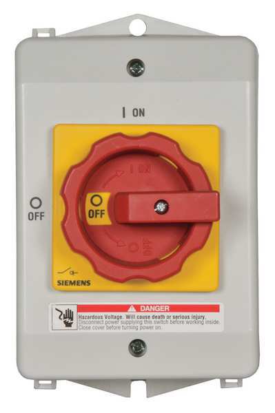 Siemens Nonfusible Safety Switch, Heavy Duty, 600V AC, 3PST, 30 A, NEMA 1, 12K, 4X 3LD22642TW530US2