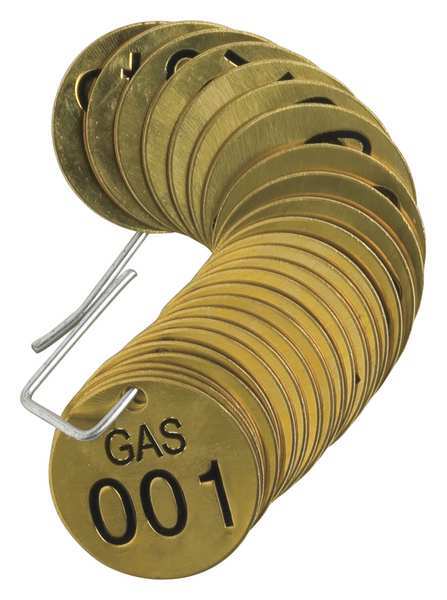 Brady Numbered Tag Set, 001 to 025, 25 Tags 23264