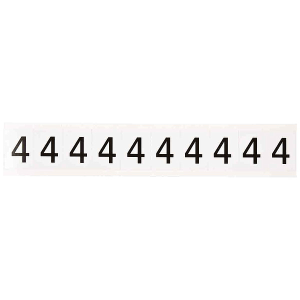 Brady Number Label, Character 4, 1 In. H, Vinyl 9713-4