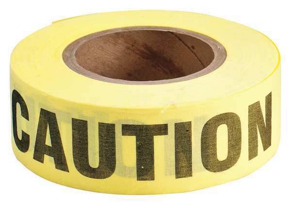 Zoro Select Barricade Tape, Bio-Degrad. Cottn, 150 ft. 91082