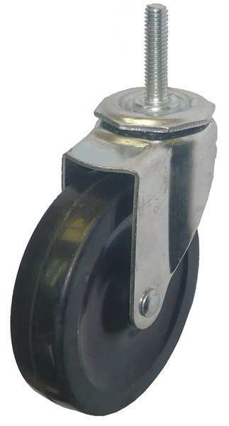 Zoro Select Swivel Stem Castr, Rubbr, 4 in., 115 lb.Blk 20TM51