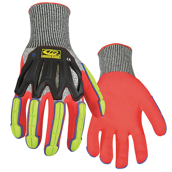 Ansell Cut Resistant Gloves, S, Black/Hi-Vis, PR 065-08