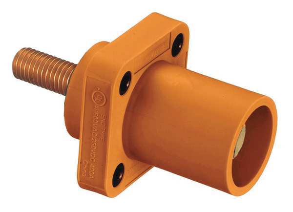 Hubbell Receptacle, 4-4/0, Male, Org, Stud, Taper HBLMRSO