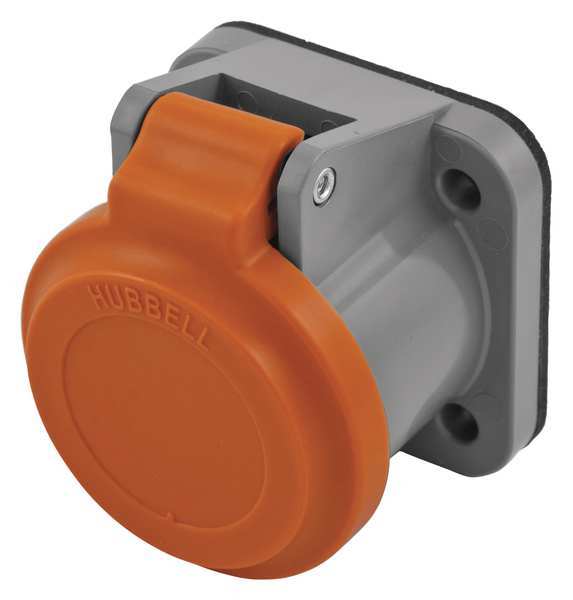 Hubbell Single Pole Connector, Non-Met Cover, Orng HBLNCO