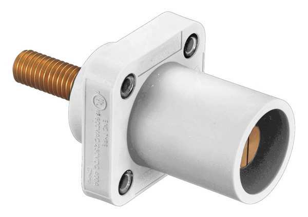 Hubbell Connector, Male, White, 4 to 4/0, Stud HBLMRSCW