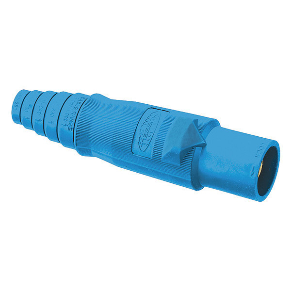 Hubbell Single Pole Connector, Male, Blue HBLMBBL