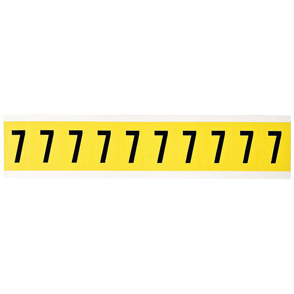 Brady Number Label, 1in.H Character, Vinyl Cloth 3430-7