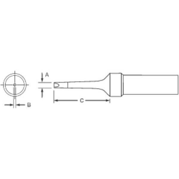 Weller Solder Tip, Narrow Screwdriver, 1.6mm ETR
