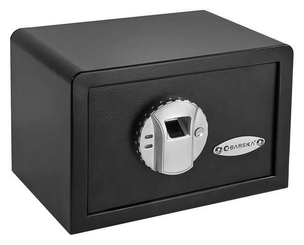 Barska Security Safe, 0.3 cu ft, 12 lb, Biometric, Motorized Deadbolt Lock Lock AX11620