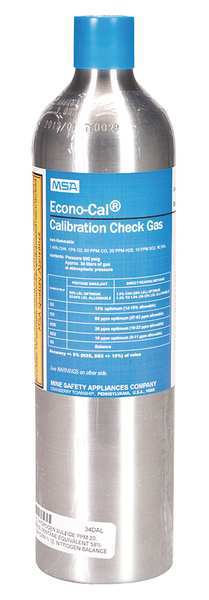Msa Safety Calibration Gas Cylinder, 5-Gas, 34L 10098855