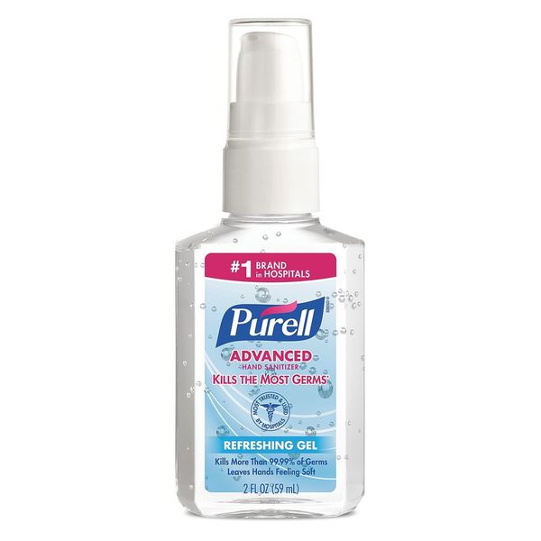 Purell Advanced Hand Sanitizer Gel, 2oz Portable Pump Bottle, PK24 9606-24